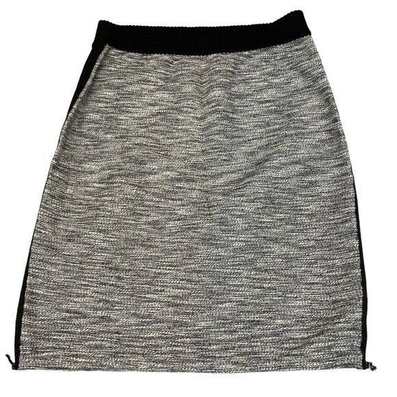Leifsdottir Pencil Skirt Womens Medium Gray Side Zipper Elastic Waist Pull On - Picture 1 of 12